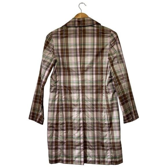 Gap plaid long trench water resistant raincoat - Picture 2 of 12